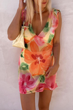 Purpdrank - Print Halter Neck Backless Mini Dress