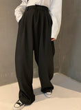 Purpdrank - Retro Solid Color Wild Straight Wide Leg Pants Female Spring New Korean Fashion High Waist Casual Long Pants