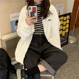 Purpdrank - Harajuku Women Zip-up Hoodies Plus Velvet Fleece Warm Winter Sweatshirts Jacket Casual Loose Stand Collar Oversized Hoodie