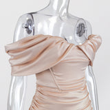 Purpdrank - High Quality Bodycon Satin Dress Pink Women Party Dress Mini New Double Layer Summer Dress Celebrity Evening Club Dress