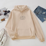 Purpdrank - Korean Streetwear Sweatshirt Men Women Casual Pullover Hip Hop Long Sleeve Smile Sad Face Line Print Hoodies Sportswear Tops