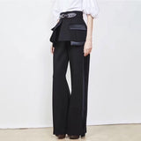 Purpdrank - Women High Waist Wide Leg Pants High Street Pants Trousers Women Two Piece Skirt+Pants