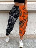 Purpdrank - Women Casual Skull Print Patchwork Pants Spring Autumn Elastic Waist Pocket Loose Pencil Pants Female Streetwear Warm Sweatpants