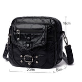 Purpdrank - High Quality Leather Shoulder Handbag Elegant Girl Crossbody Small Mobile Phone Sac Ladies Casual Water Wash Bags Bolsa Feminina