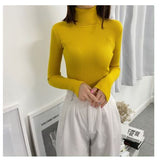 Purpdrank - Women's Turtleneck Sweater Autumn and Winter New Pullover Slim Bottoming Sweater Knitted Casual Long Sleeve Pull Femme 16675