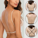 Purpdrank - Sexy Backless Bra Lace Deep U Low Back Bralette Thin Cup Brassiere Halter Soft Seamless Elastic Underwear Tank Tops Encaje Mujer