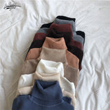 Purpdrank - Women's Turtleneck Sweater Autumn and Winter New Pullover Slim Bottoming Sweater Knitted Casual Long Sleeve Pull Femme 16675