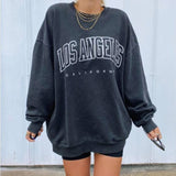 Purpdrank - Sweatshirt Women Letter Print Loose Oversize Sweatshirts Streetwear Casual Autumn Winter Long Sleeve Sweatshirts Tops