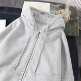 Purpdrank - Lazy Plush and Thick Zip-up Autumn And Winter Fashion Women Sweatshirt  hoodie coat  Korean Soild Color Long Sleeve Female
