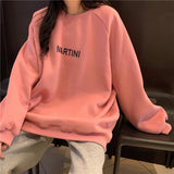 Purpdrank - Hoodies Women Chic Letter High Street All-match Simple Unisex Couples Oversized Sweatshirt Thicker Soft Fall Basic Lady Clothing