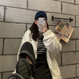 Purpdrank - Harajuku Women Zip-up Hoodies Plus Velvet Fleece Warm Winter Sweatshirts Jacket Casual Loose Stand Collar Oversized Hoodie