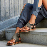 Purpdrank - Women's Artificial Leather Flat Summer Sandals Fashion Rome Flip Flops Platform Shoes
