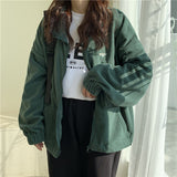 Purpdrank - Harajuku Women Zip-up Hoodies Plus Velvet Fleece Warm Winter Sweatshirts Jacket Casual Loose Stand Collar Oversized Hoodie