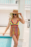 Purpdrank - Crochet Hollow Out Tassel Beach Cover Up Sexy Women Mini Tops Beachwear Bikini Swimwear Bathing Suit Cover Up