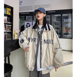 Purpdrank - spring letter jacket new all-match preppy style baseball hoodie women men's  loose thin casual lovers cool wear sweatshirt