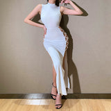 Purpdrank - Elegant Black Sleeveless Bandage Sexy Dress for Women Club Party Backless Tank Dresses Skinny Fashion Summer