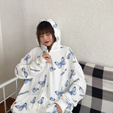 Purpdrank - Summer Harajuku Butterfly Hoodie With Zipper Women Sweatshirt  Spring Oversized Hoodies Outerwear Plus Size