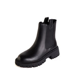 Purpdrank - Autumn Winter GENUINE LEATHER Chelsea Boots High Quality Women Boots Slip-On Platform Shoes Chunky Heel Ankle Boots Women Shoes