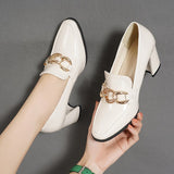 Purpdrank - New Pointy Sandals High Heels Dress Shoes Chain High Heels Women's High Heels Beige High Heels Office Shoes Zapatos Mujer