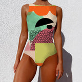 Purpdrank - Sexy Print One Piece Swimsuit Closed Large Size Swimwear Push Up Women Flower Vintage Body Swim Beach Pool Bathing Suit