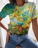 Purpdrank - Fashion 3D Gradient Print Women T-Shirts Short Sleeve Summer Casual Tops Street Sport Loose Tee Lady O-Neck Tie-dye T-Shirt Top
