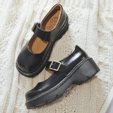Purpdrank - New literary Retro Women's Shoes Thick Bottom Mori Girl Japanese Mary Jane Single Shoes College Style