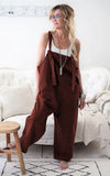 Purpdrank - Rompers New Brand Women Casual Loose Cotton Linen Solid Pockets Jumpsuit Overalls Wide Leg Cropped Pants hot