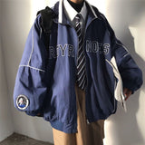 Purpdrank - spring letter jacket new all-match preppy style baseball hoodie women men's  loose thin casual lovers cool wear sweatshirt