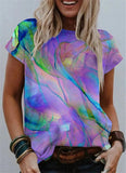 Purpdrank - Fashion 3D Gradient Print Women T-Shirts Short Sleeve Summer Casual Tops Street Sport Loose Tee Lady O-Neck Tie-dye T-Shirt Top