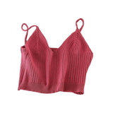 Purpdrank - Women Y2K Sexy Crop Tops Spaghetti Tops and Camis For Women Summer V-neck Strecthy Wrap Tops Women Knitted