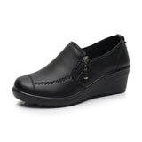 Purpdrank - 2023 Spring Autumn Women's fashion Pumps shoes woman genuine leather wedge single casual shoes mother high heels shoes