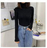 Purpdrank - Women's Turtleneck Sweater Autumn and Winter New Pullover Slim Bottoming Sweater Knitted Casual Long Sleeve Pull Femme 16675
