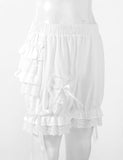 Purpdrank - New Womens Vintage Victorian Pumpkin Shorts Gothic Pantaloons Costume Elastic Waist Layered Ruffle Lace Trim Loose Bloomers Shorts