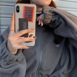 Purpdrank - Harajuku Women Zip-up Hoodies Plus Velvet Fleece Warm Winter Sweatshirts Jacket Casual Loose Stand Collar Oversized Hoodie