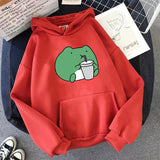 Purpdrank - Springtime Skateboard frog oversized Sweatshirt men and women's  Hoodies Harajuku Warm Pullover Womens Korean Style Hoodie
