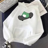 Purpdrank - Springtime Skateboard frog oversized Sweatshirt men and women's  Hoodies Harajuku Warm Pullover Womens Korean Style Hoodie