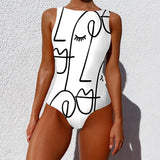 Purpdrank - Sexy Print One Piece Swimsuit Closed Large Size Swimwear Push Up Women Flower Vintage Body Swim Beach Pool Bathing Suit