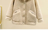 Purpdrank - Fashion Lamb Plush Fur Coat Casual Jackets Womens New Autumn Winter Korean Style Short Polar Fleece Outerwear Jackets Women