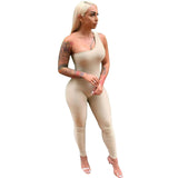 Purpdrank - Sexy One Shoulder Long Jumpsuit Women Sleeveless Casual Rompers Summer Spring Solid One Piece Outfit Bodycon Jumpsuit