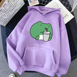 Purpdrank - Springtime Skateboard frog oversized Sweatshirt men and women's  Hoodies Harajuku Warm Pullover Womens Korean Style Hoodie