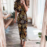 Purpdrank - 2023 New Bandage Single Breasted Dress Women Casual Short Sleeve Button Solid Maxi Dress For Woman Summer Holiday Style Dress