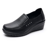 Purpdrank - 2023 Spring Autumn Women's fashion Pumps shoes woman genuine leather wedge single casual shoes mother high heels shoes