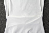 Purpdrank - Autumn White Bodycon Maxi Dress Women Split Long Sleeve High Split Backless Dress Winter Female Sexy Party Dress