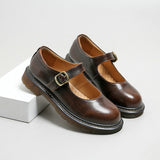 Purpdrank - New literary Retro Women's Shoes Thick Bottom Mori Girl Japanese Mary Jane Single Shoes College Style