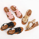 Purpdrank - Women's Shoes Fashion Summer Retro Flower Sandals Large Size Women's Shoes Beach Shoes
