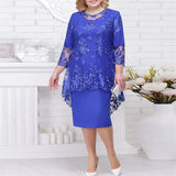 Purpdrank - Royal Blue Lace Mother Of The Bride Dresses Wome Plus Size Wedding Evening Dress Long Robe mere de la Mariee Gift For Guest