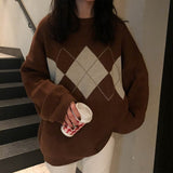 Purpdrank - Korean Style Knitted Sweater Winter College Oversized Pullovers Fashion O-Neck Loose All Match Female Jumper Tops Sueter Mujer