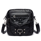 Purpdrank - High Quality Leather Shoulder Handbag Elegant Girl Crossbody Small Mobile Phone Sac Ladies Casual Water Wash Bags Bolsa Feminina
