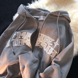 Purpdrank - Letters Print Sweatshirt Y2k Zip-up Hoodie Hip Hop Streetwear Kawaii Harajuku Grunge E-girl Outwear Pink Tops Hoodies Women