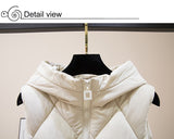 Purpdrank - Women's Winter Short Vest Solid Korean Style Sleeveless Hooded Thick Jacket Female Cotton Padded  Casual Outwear